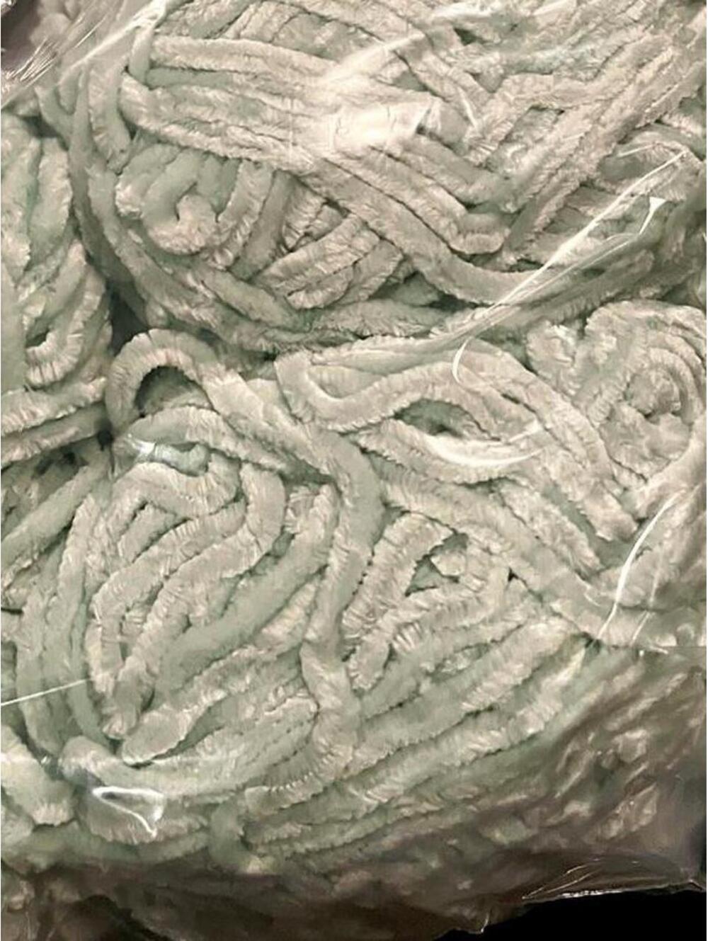 Mint green velvet chenille yarn. 3 skeins in bundle. Yarn de-stash! Yarn bundle!
